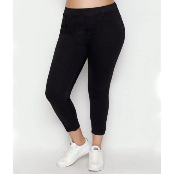 Spanx Jean-ish Black Crop Leggings Woman’s Plus Size 1X - Picture 1 of 6
